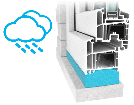 Рисунок воздействия дождя на монтажную пену